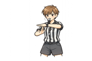 タイムアウトの合図をする男性審判のイラスト｜無料素材（透過PNG・商用OK）