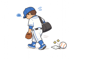 戦力外通告を受けた野球選手のイラスト｜無料素材（透過PNG・商用OK）