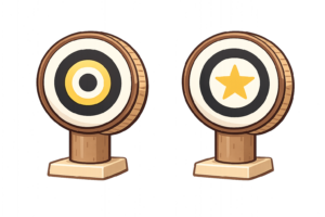 弓道の霞的と星的のイラスト｜和風無料素材（透過PNG・商用OK）