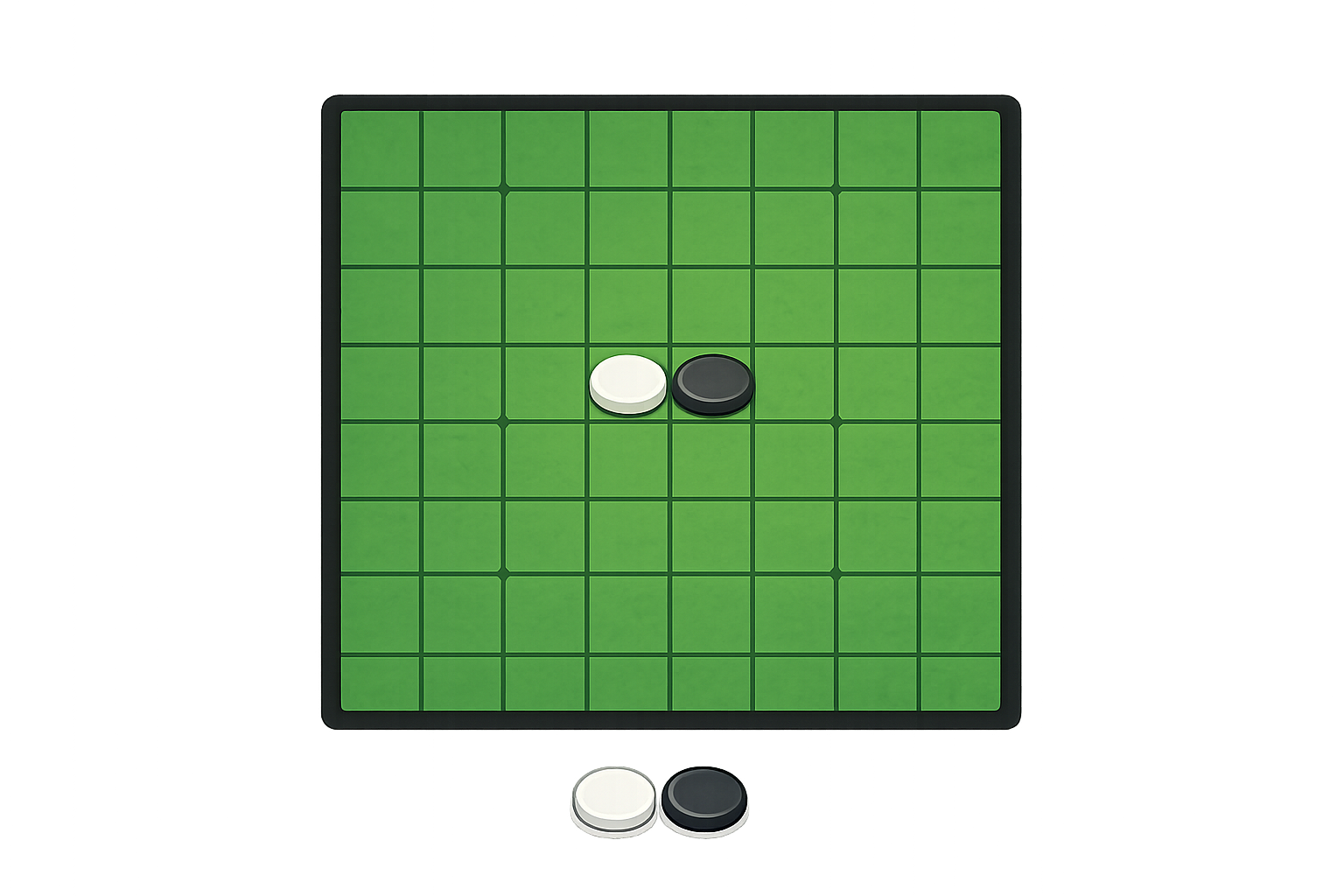 リバーシ盤とコマのイラスト|ゲーム無料素材(透過PNG・商用OK)