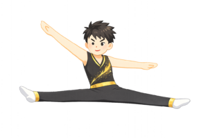 演技をする男子新体操選手のイラスト｜無料素材（透過PNG・商用OK）
