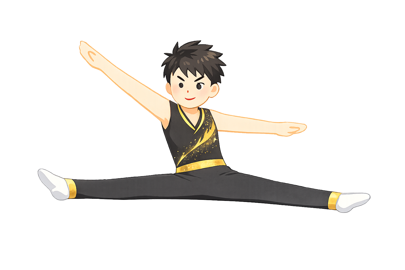 演技をする男子新体操選手のイラスト｜無料素材（透過PNG・商用OK）