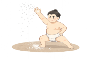 塩まきをする力士のイラスト｜相撲フリー素材（透過PNG・商用OK）