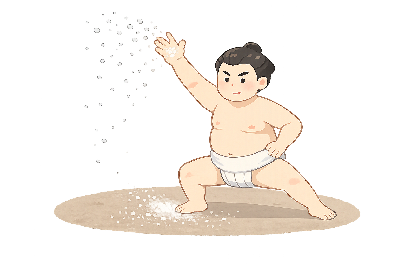 塩まきをする力士のイラスト|相撲フリー素材(透過PNG・商用OK)
