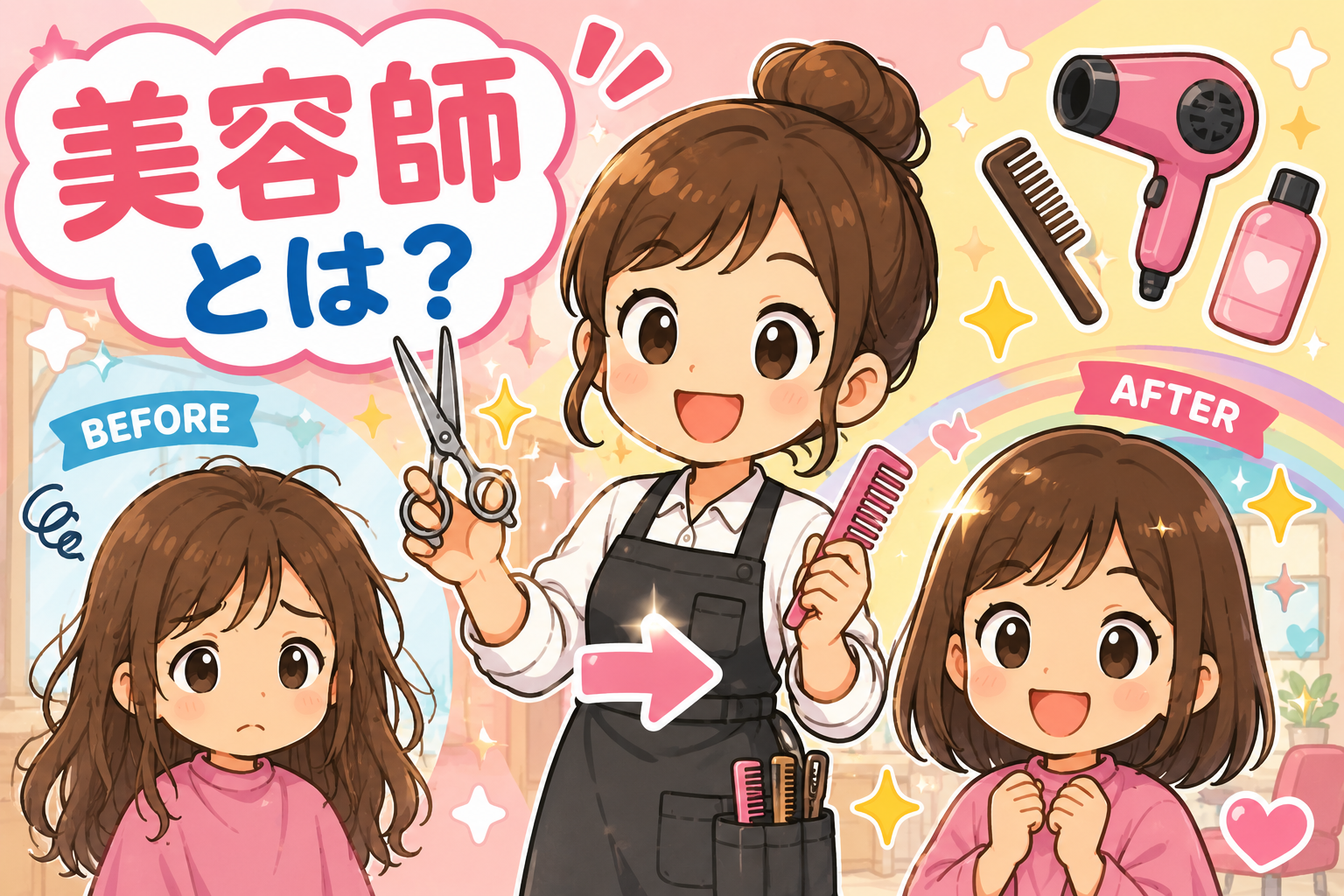 髪の毛を大変身！美容師さんのひみつ！