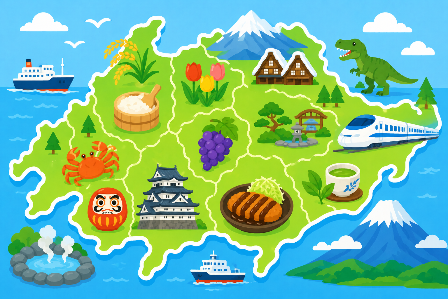 山も海もいっぱい！中部地方のひみつ発見！