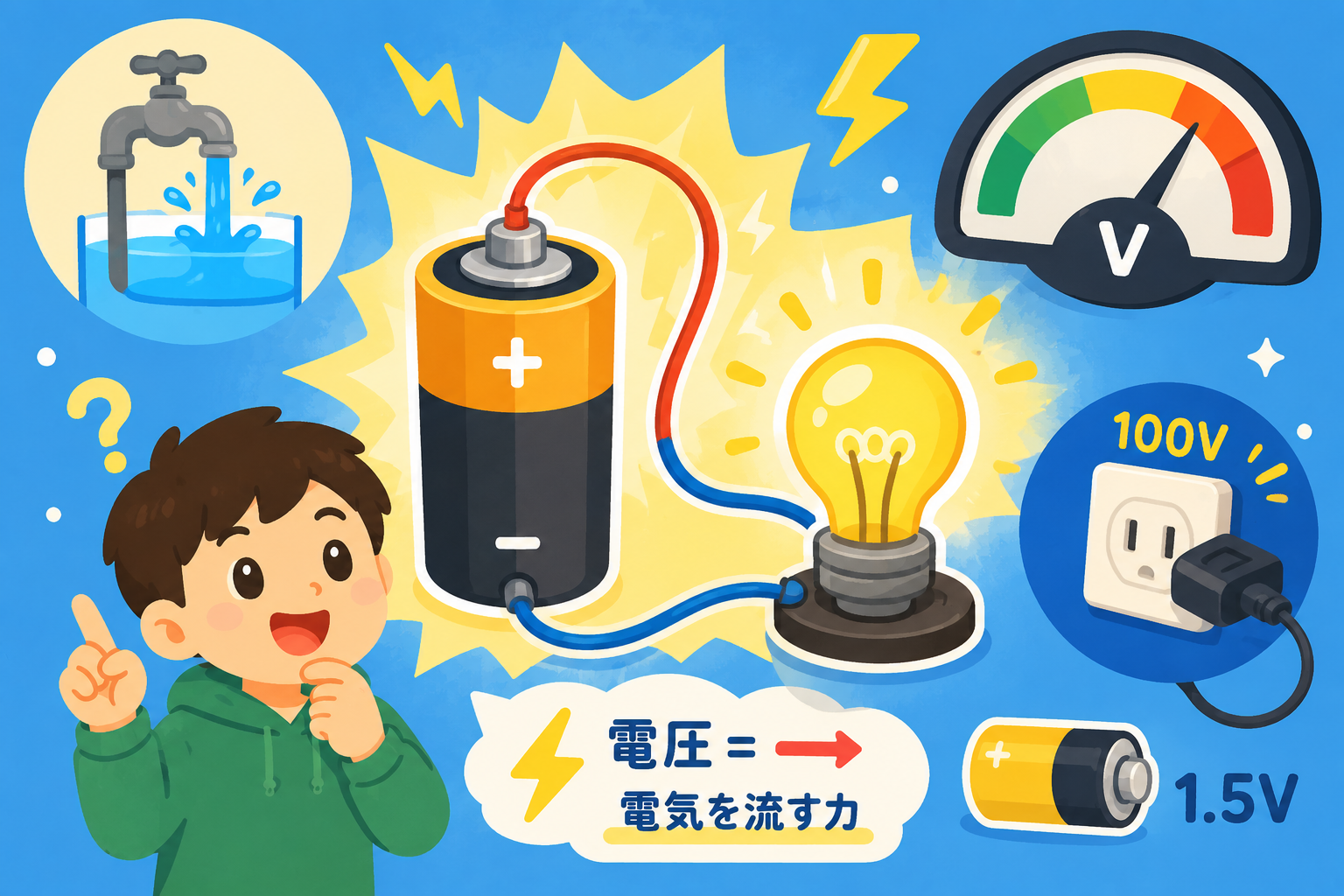 電気を押す力！？電圧のひみつ大発見！