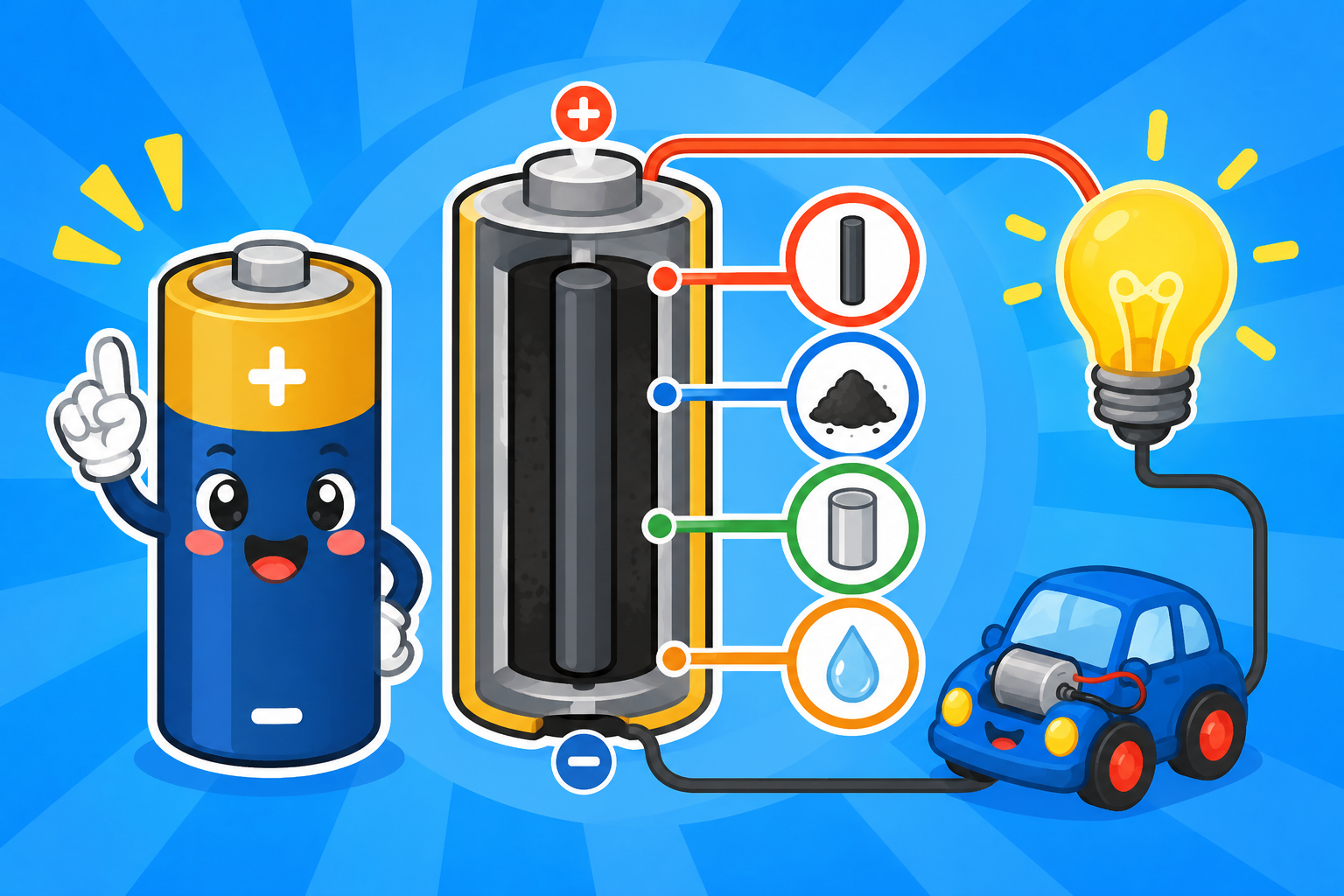 電池の中はどうなってる？ひみつ大発見！