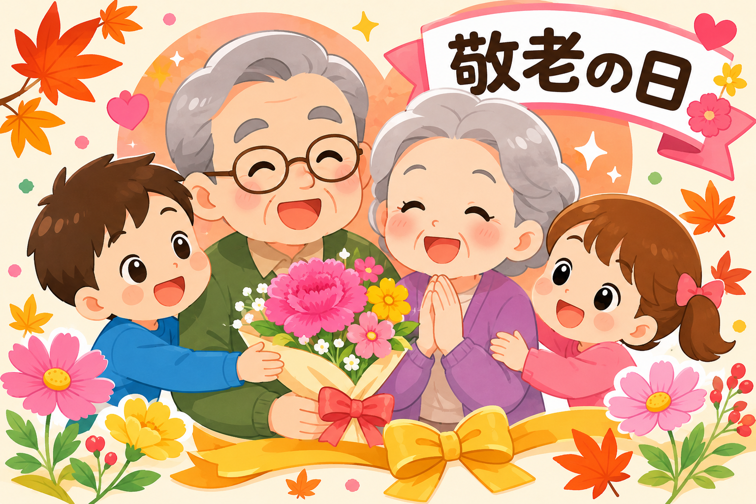 おじいちゃんおばあちゃんに感謝！敬老の日！
