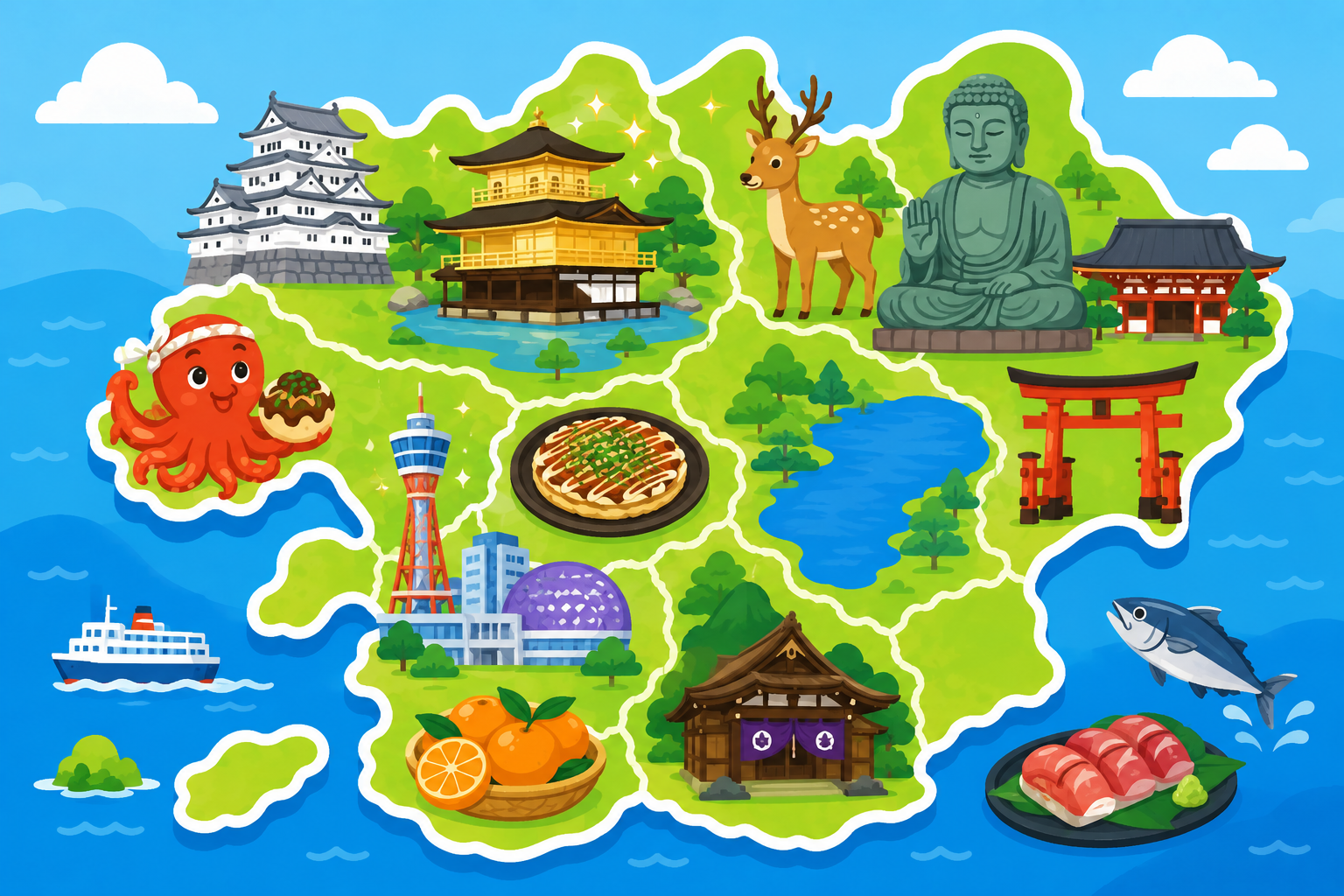お寺もお城もいっぱい！近畿地方のひみつ！