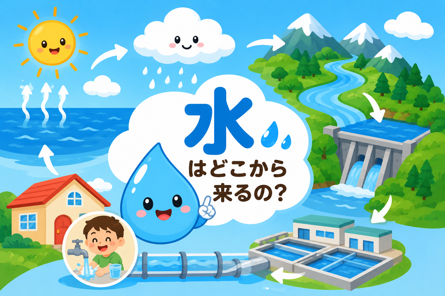 雨？海？水道？水はどこから来るのかな？