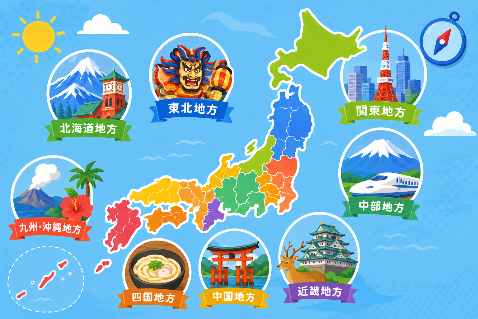 日本は7つに分かれる！？地方のひみつ大発見！