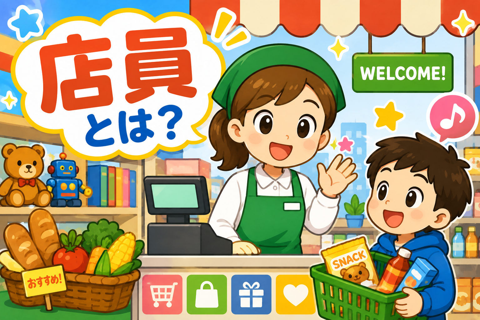 お店で大活やく！店員さんのひみつ！