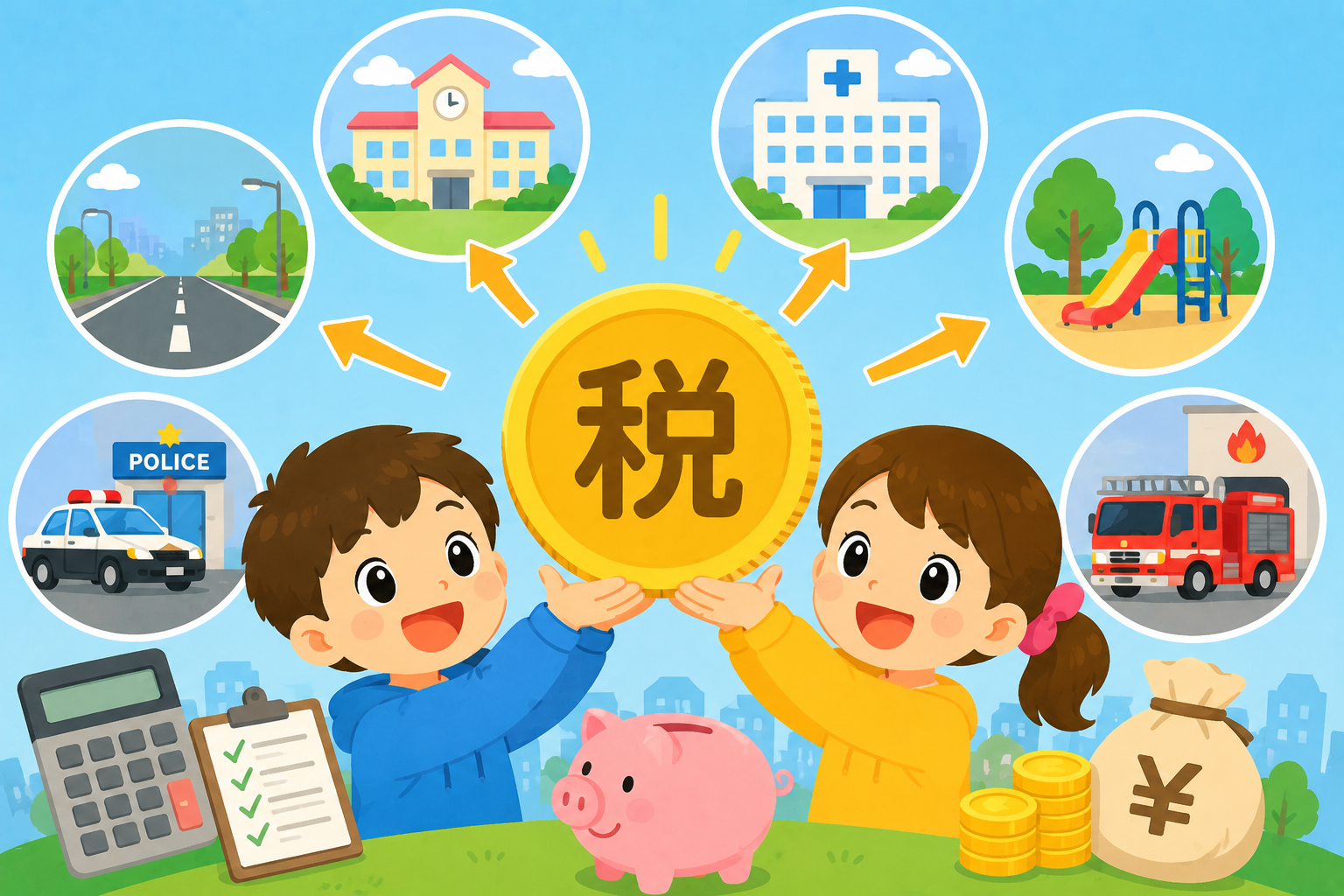 学校も公園も！？税金のひみつ発見！