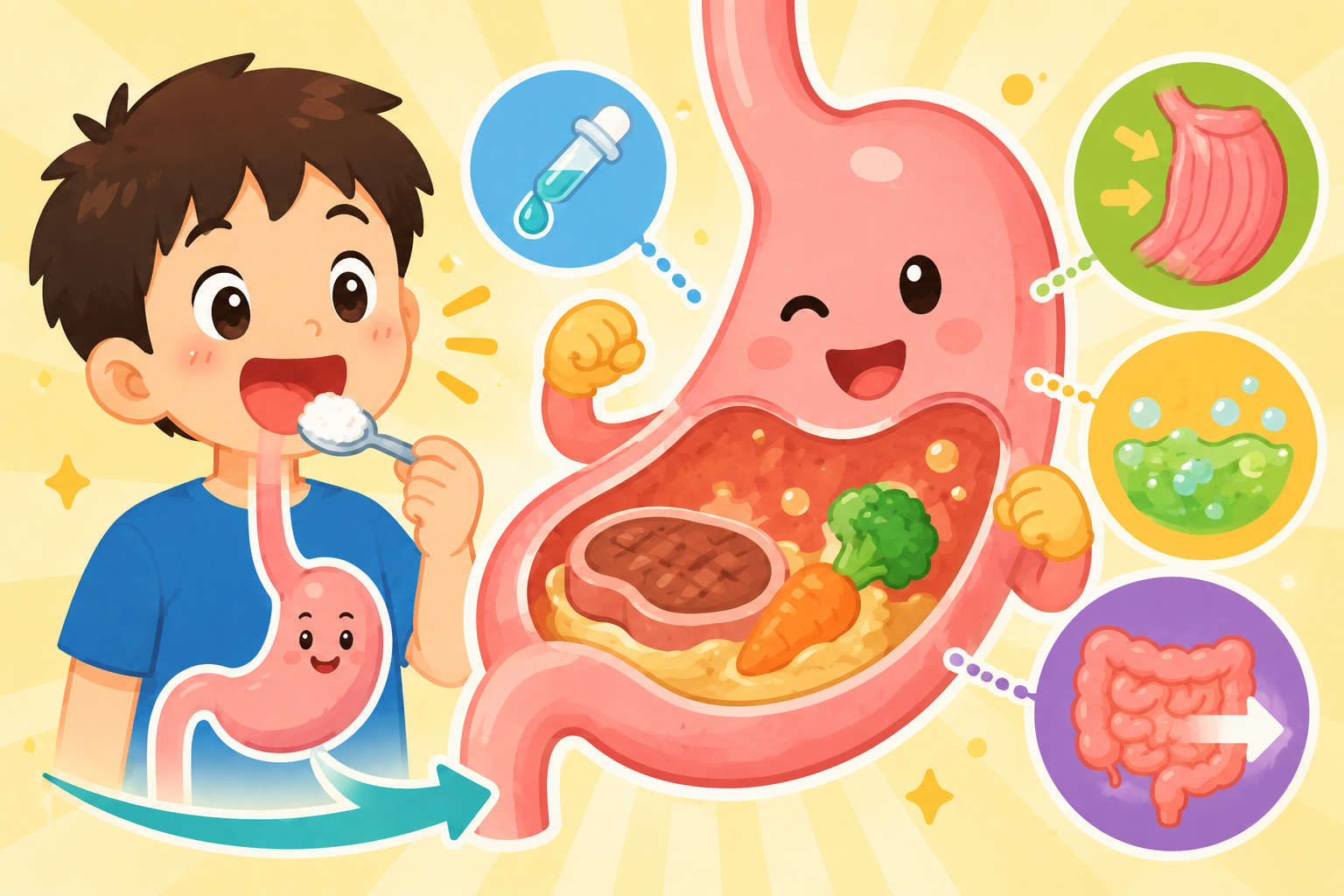 食べ物はどこへ行くの？胃の働きのひみつを大発見！