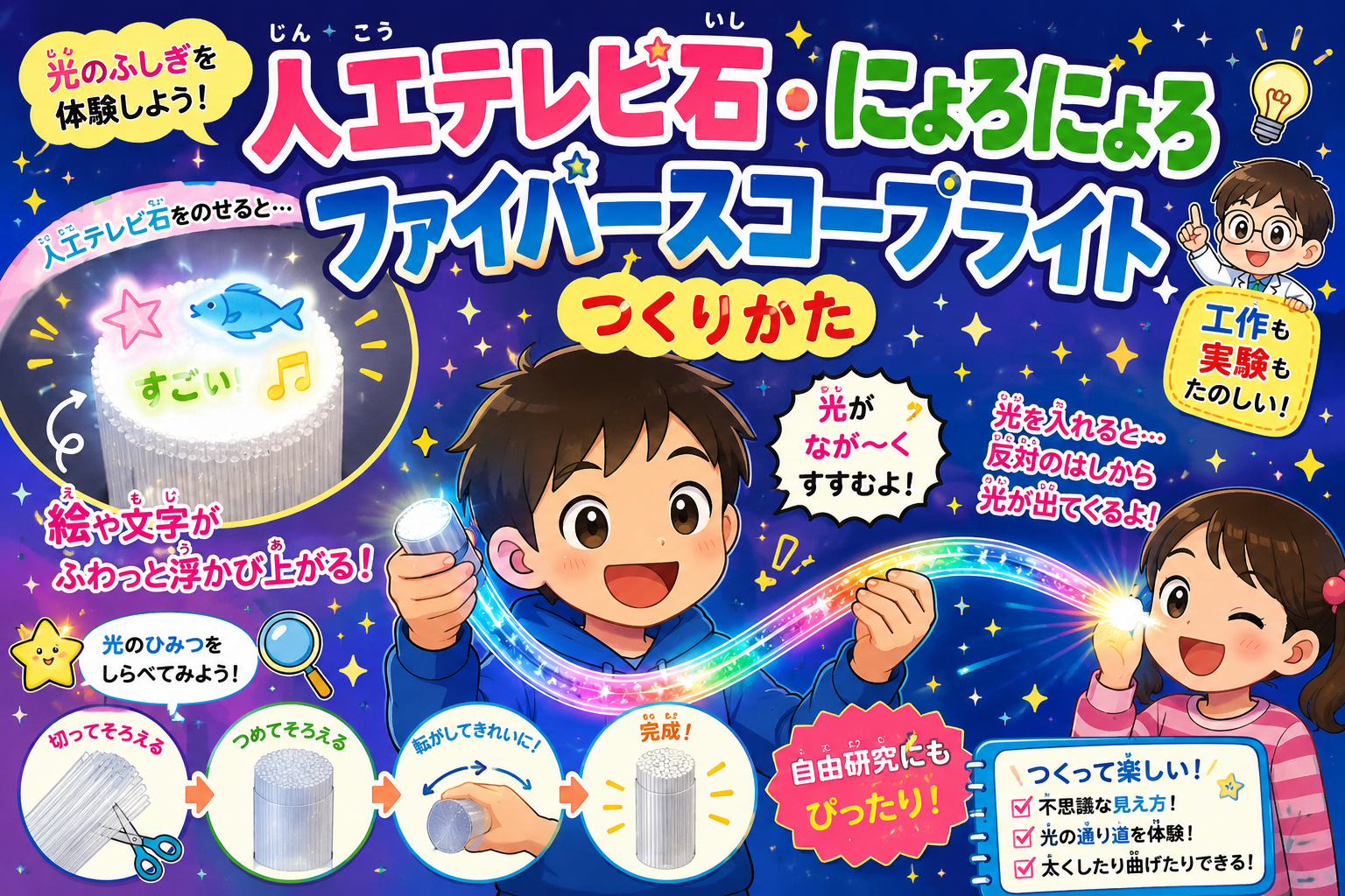 のぞくとびっくり！人工テレビ石をつくろう