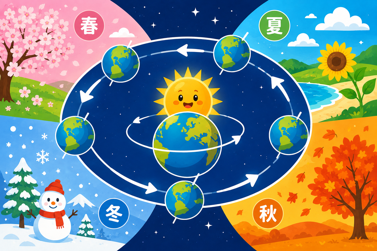 春夏秋冬はなぜあるの？季節のひみつを大発見！