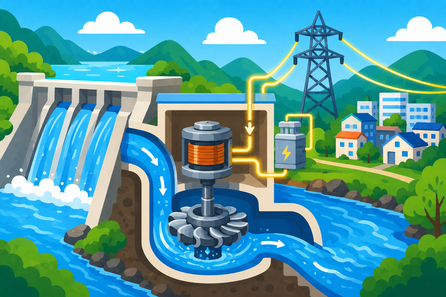 水の力で電気ができる！？水力発電のひみつ大発見！